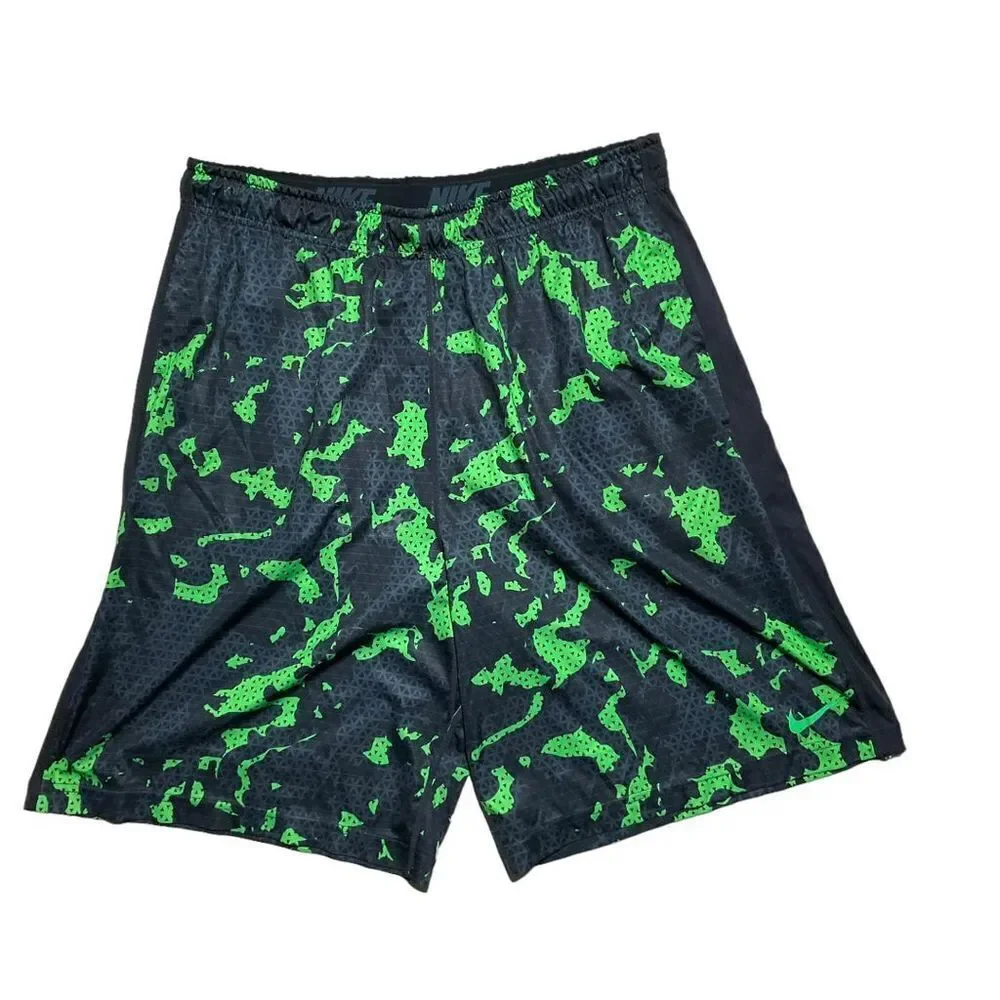🟢 Nike Dri-FIT Compression Lined Shorts Green‎ Black Camo | Size Medium